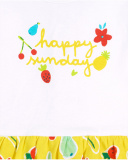 Robe Sunday jaune en maille blanche pour fille Robe Sunday jaune en maille blanche pour fille