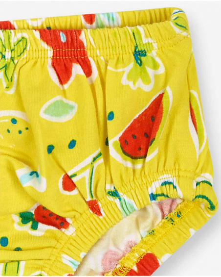 Robe Sunday jaune en maille blanche pour fille Robe Sunday jaune en maille blanche pour fille