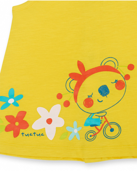 Robe en maille jaune pour fille Sunday Robe en maille jaune pour fille Sunday