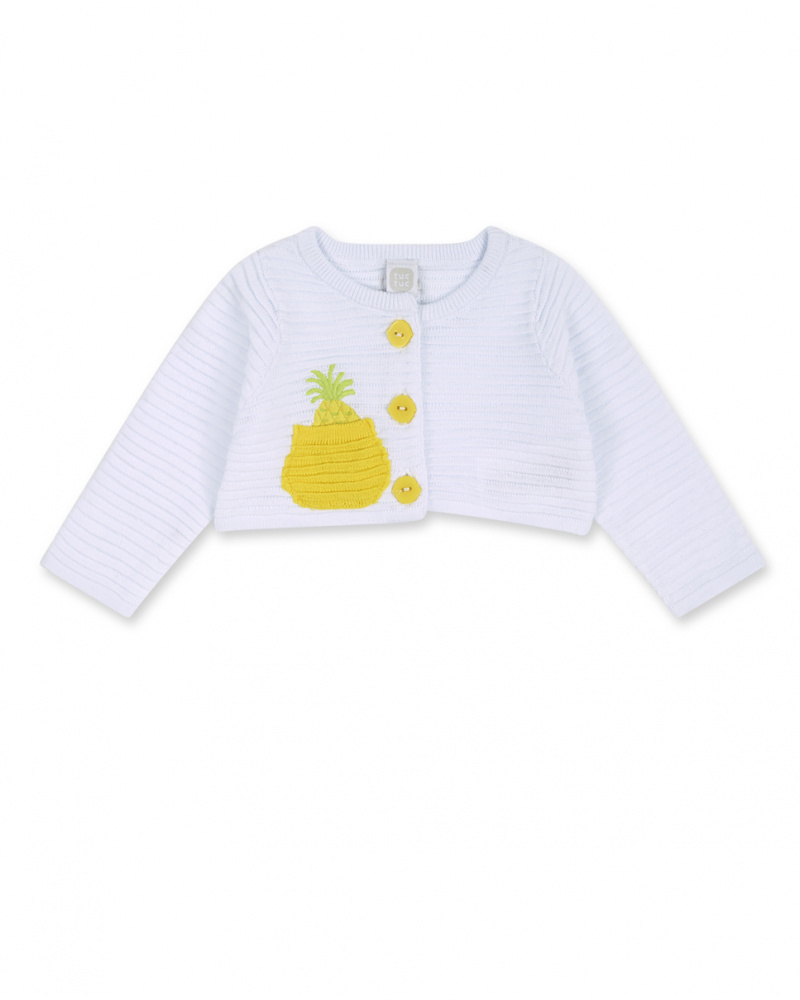 Veste tricot blanche fille Sunday