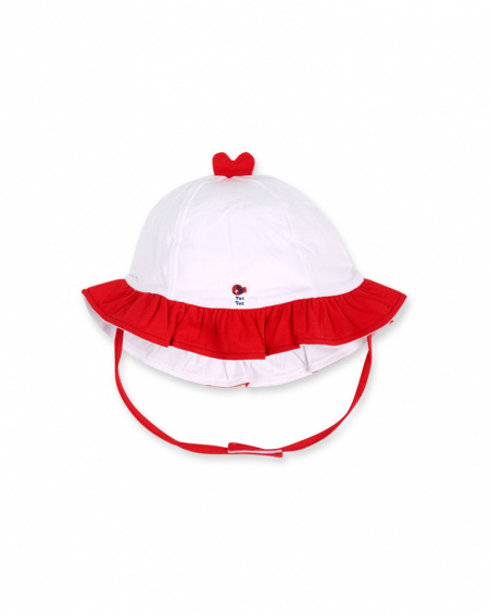Bonnet tricot blanc rouge fille Blub Bonnet tricot blanc rouge fille Blub