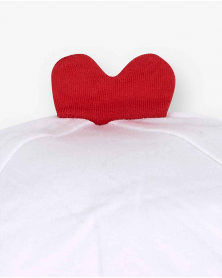 Bonnet tricot blanc rouge fille Blub Bonnet tricot blanc rouge fille Blub