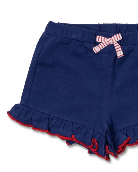 Ensemble tricot bleu rouge fille Blub Ensemble tricot bleu rouge fille Blub