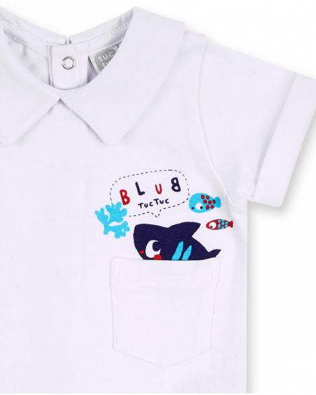 Ensemble tricot popeline bleu blanc garçon Blub Ensemble tricot popeline bleu blanc garçon Blub