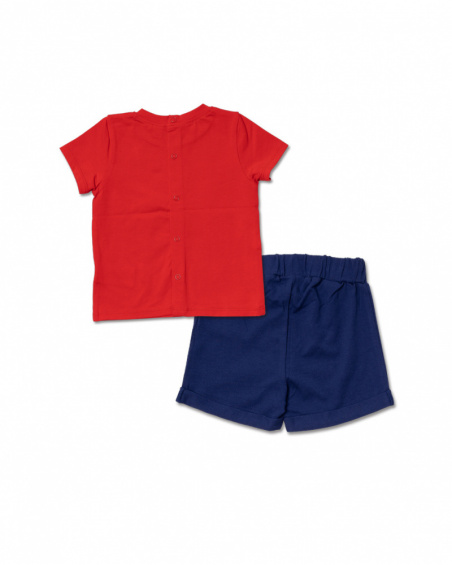 Ensemble tricot bleu rouge garçon Blub Ensemble tricot bleu rouge garçon Blub