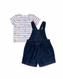 Ensemble tricot blanc rayé bleu garçon Blub Ensemble tricot blanc rayé bleu garçon Blub