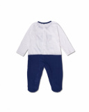 Barboteuse en maille bleu blanc pour garçon Blub Barboteuse en maille bleu blanc pour garçon Blub