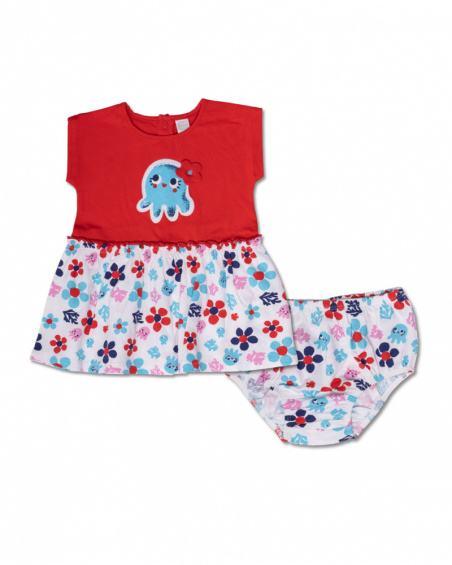 Robe en maille rouge avec imprimé pour fille Blub Robe en maille rouge avec imprimé pour fille Blub