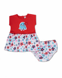 Robe en maille rouge avec imprimé pour fille Blub Robe en maille rouge avec imprimé pour fille Blub