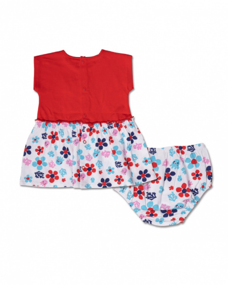 Robe en maille rouge avec imprimé pour fille Blub Robe en maille rouge avec imprimé pour fille Blub