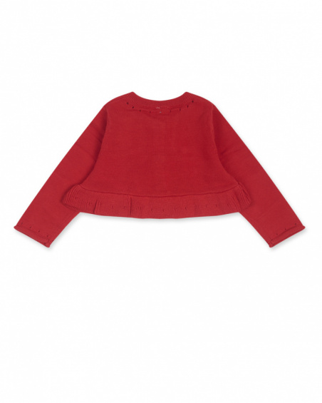 Veste en tricot rouge pour fille Blub Veste en tricot rouge pour fille Blub