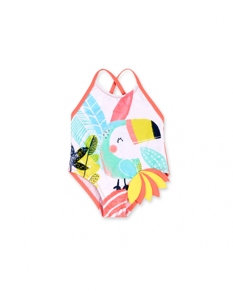 Maillot de bain imprimé blanc pour fille Treasure Island