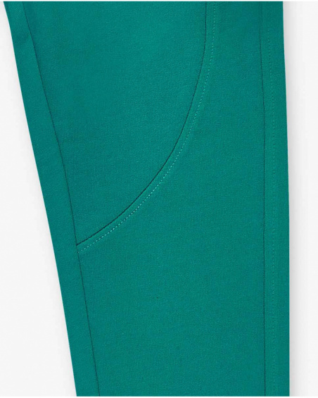 Pantalon peluche garçon Treasure Island vert Pantalon peluche garçon Treasure Island vert