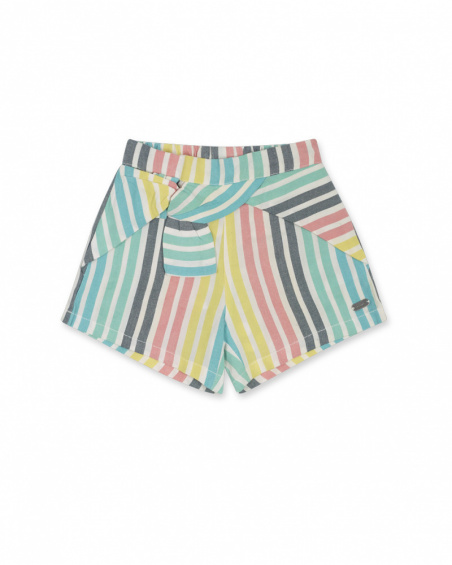 Short en popeline multicolore pour fille Treasure Island Short en popeline multicolore pour fille Treasure Island