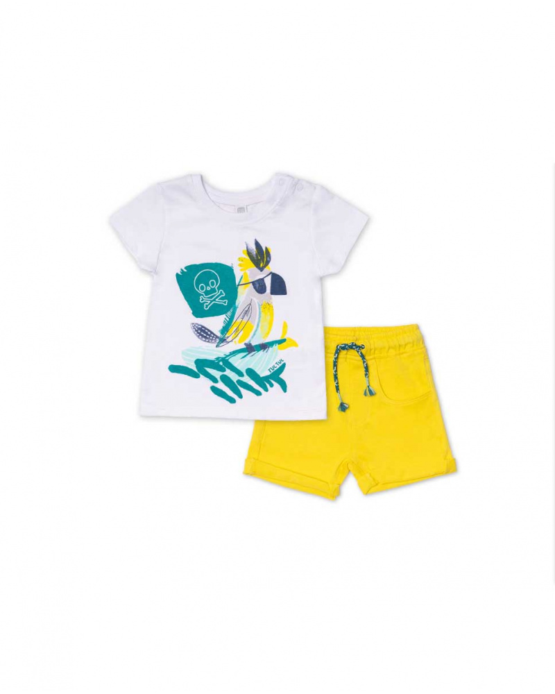 Ensemble tricot blanc jaune pour garçon Treasure Island