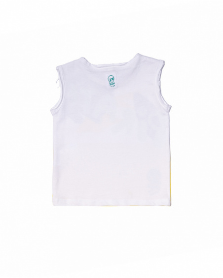 Débardeur blanc en maille avec imprimé pour garçon Treasure Débardeur blanc en maille avec imprimé pour garçon Treasure