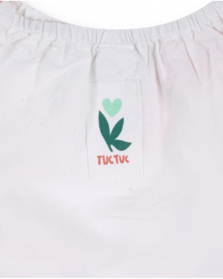 T-shirt popeline fille Treasure Island blanc T-shirt popeline fille Treasure Island blanc