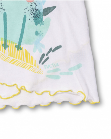 T-shirt imprimé en maille blanc pour fille Treasure Island T-shirt imprimé en maille blanc pour fille Treasure Island