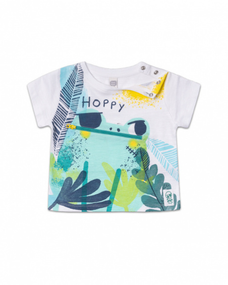 T-shirt blanc en maille imprimé garçon Treasure Island T-shirt blanc en maille imprimé garçon Treasure Island