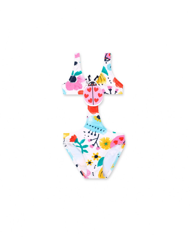 Trikini blanc imprimé fille Tiny Critters