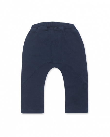 Pantalon popeline garçon Tiny Critters bleu Pantalon popeline garçon Tiny Critters bleu