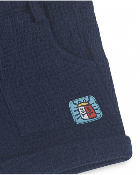 Bermuda popeline bleu pour garçon Tiny Critters Bermuda popeline bleu pour garçon Tiny Critters