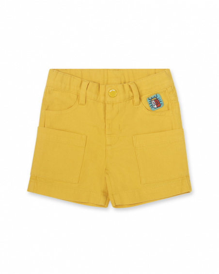 Short garçon Tiny Critters jaune en sergé Short garçon Tiny Critters jaune en sergé
