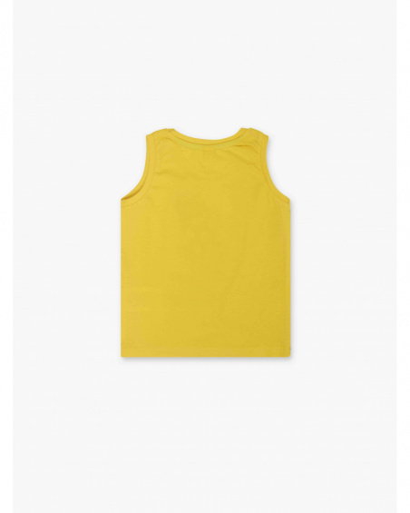 Débardeur en maille jaune pour garçon Tiny Critters Débardeur en maille jaune pour garçon Tiny Critters