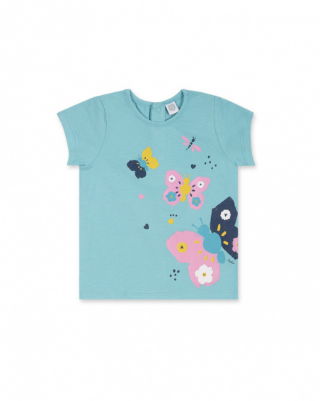 T-shirt bleu en maille pour fille Tiny Critters T-shirt bleu en maille pour fille Tiny Critters