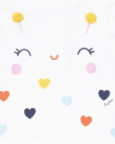 T-shirt blanc en maille à volants pour fille Tiny Critters T-shirt blanc en maille à volants pour fille Tiny Critters
