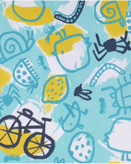 T-shirt bleu en maille imprimé Tiny Critters pour garçon T-shirt bleu en maille imprimé Tiny Critters pour garçon