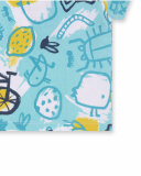 T-shirt bleu en maille imprimé Tiny Critters pour garçon T-shirt bleu en maille imprimé Tiny Critters pour garçon