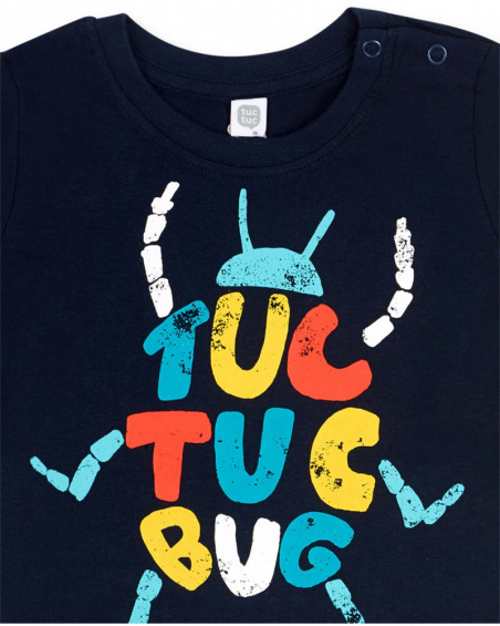 T-shirt bleu en maille pour garçon Tiny Critters T-shirt bleu en maille pour garçon Tiny Critters