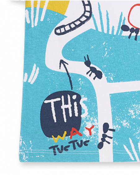 T-shirt en maille blanc et bleu pour garçon Tiny Critters T-shirt en maille blanc et bleu pour garçon Tiny Critters