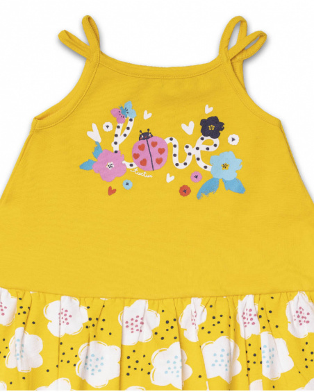 Robe en maille jaune pour fille Tiny Critters Robe en maille jaune pour fille Tiny Critters