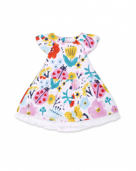 Robe en satin imprimé blanc fille Tiny Critters Robe en satin imprimé blanc fille Tiny Critters