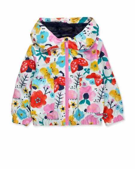 Coupe-vent imprimé blanc fille Tiny Critters Coupe-vent imprimé blanc fille Tiny Critters