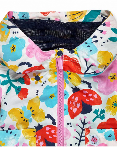Coupe-vent imprimé blanc fille Tiny Critters Coupe-vent imprimé blanc fille Tiny Critters