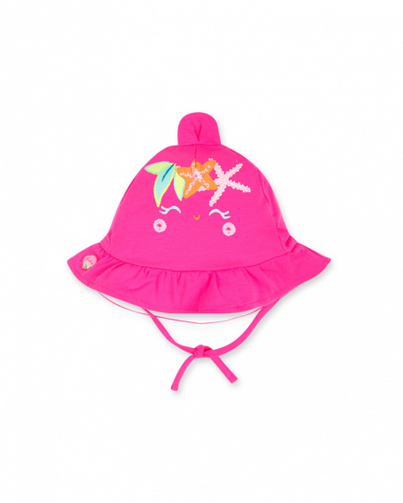 Bonnet en tricot fuchsia pour fille Seashell Bonnet en tricot fuchsia pour fille Seashell