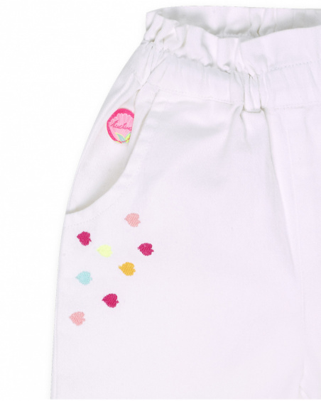 Pantalon en sergé blanc pour fille Seashell Pantalon en sergé blanc pour fille Seashell