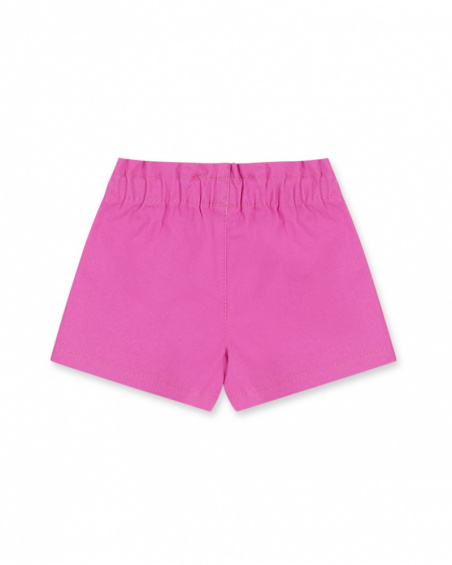 Short en twill fuchsia pour fille Seashell Short en twill fuchsia pour fille Seashell