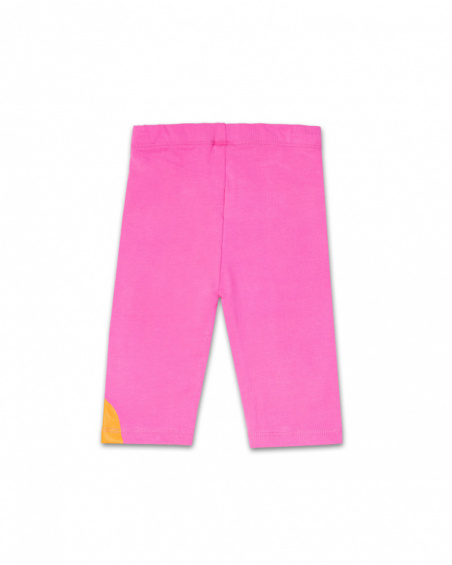 Legging pirate en maille fuchsia coquillage fille Legging pirate en maille fuchsia coquillage fille
