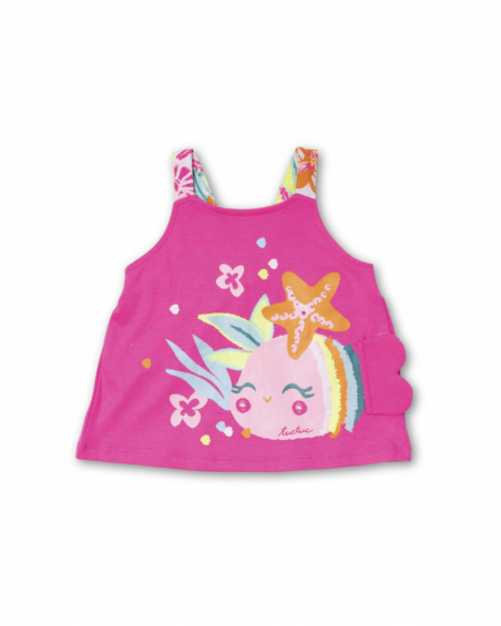 T-shirt en maille rose pour fille Seashell T-shirt en maille rose pour fille Seashell