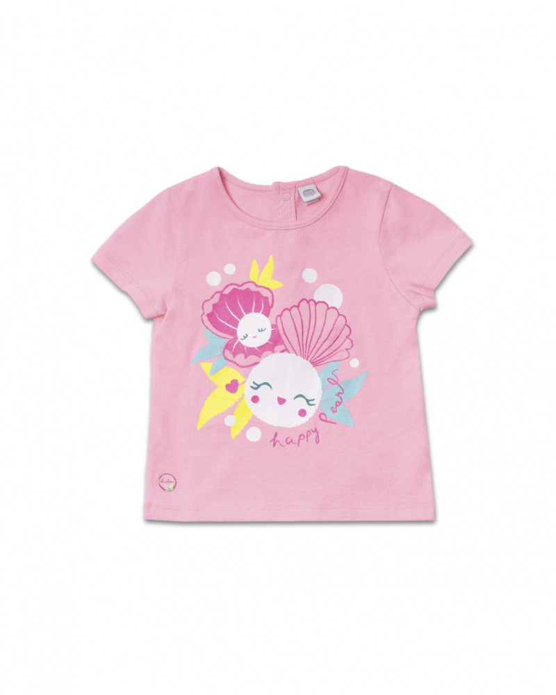 T-shirt en maille fuchsia pour fille Seashell