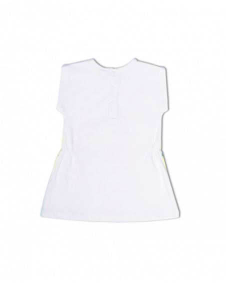 Robe blanche en maille imprimée coquillages fille Robe blanche en maille imprimée coquillages fille