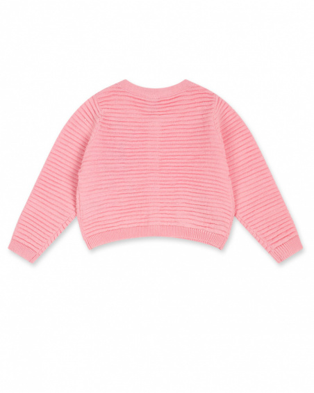 Veste en maille coquillage fille rose Veste en maille coquillage fille rose