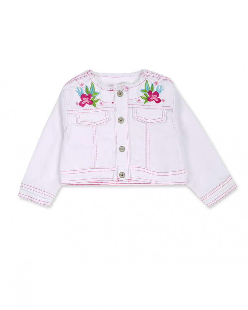 Veste en jean blanche fille Seashell
