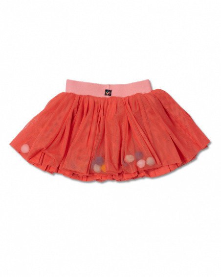 Jupe crêpe et popeline rouge pour fille Juicy Jupe crêpe et popeline rouge pour fille Juicy