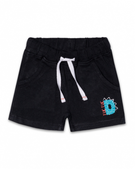 Bermuda en maille noire pour garçon Juicy Bermuda en maille noire pour garçon Juicy