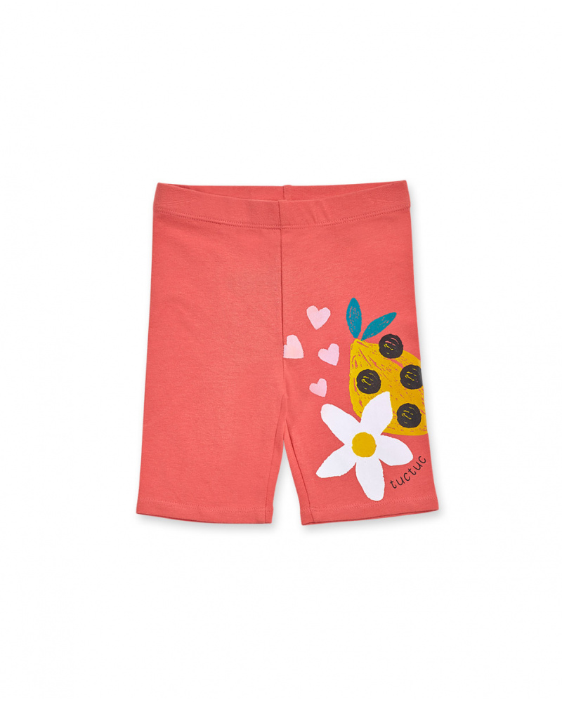 Legging cycliste en maille rouge pour fille Juicy